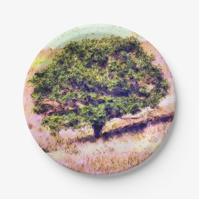 PLATO DE PAPEL ÁRBOLES (Anverso)