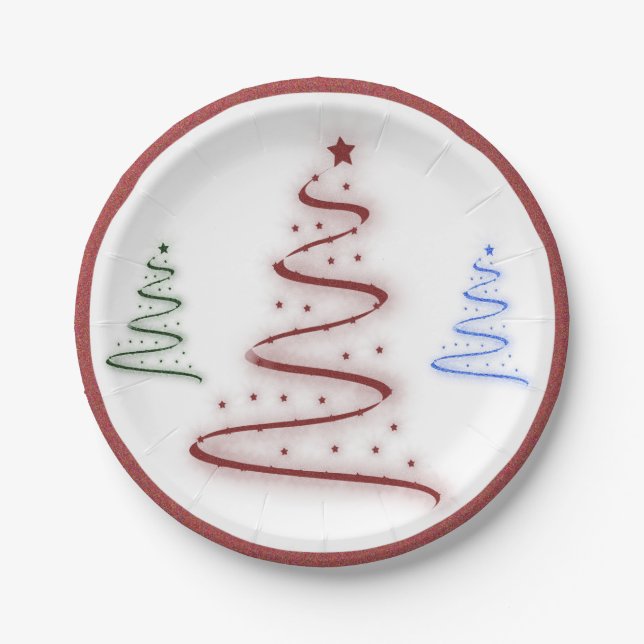 Plato De Papel Árboles coloridos- (Anverso)