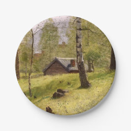 Plato De Papel Árboles de aves en el campo sueco (Jansson)