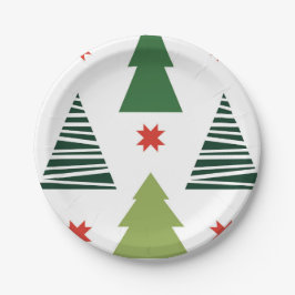 Plato De Papel Árboles de Navidad