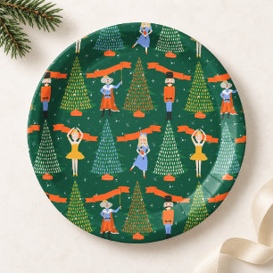 Plato De Papel Árboles de Navidad del Ballet del Cascanueces sobr