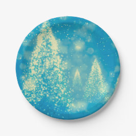 Plato De Papel Árboles de Navidad mágicos