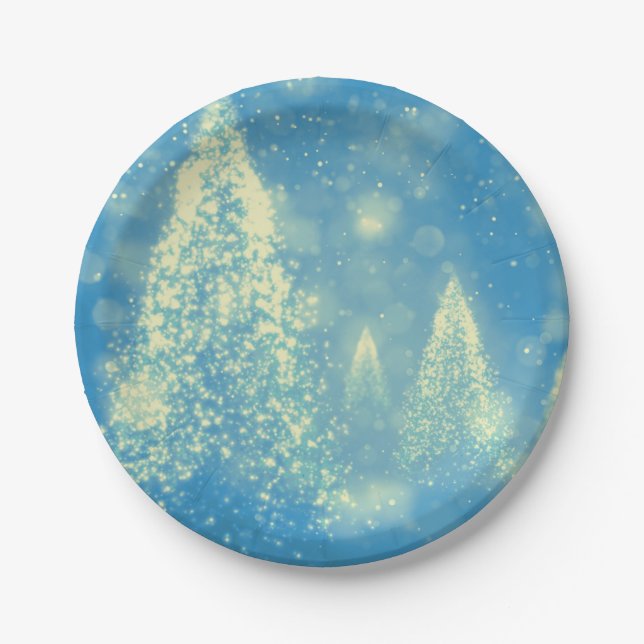 Plato De Papel Árboles de Navidad mágicos (Anverso)