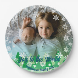 Plato De Papel Árboles navideños: Las nevadas blancas alegran al