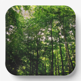 Plato De Papel Árboles verdes