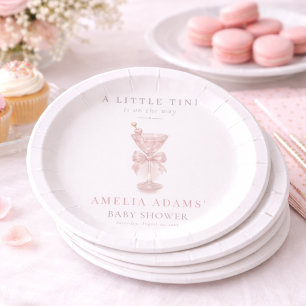Plato De Papel Arco de Acuarela Rosa Cumpleaños de Tini Uno Fiest