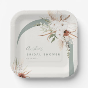 Plato De Papel Arco floral de terracota boho