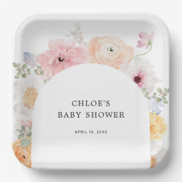 Plato De Papel Arco floral suave de color pastel