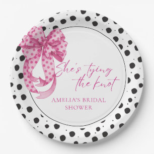 Plato De Papel Arco rosado que está atando la ducha nupcial