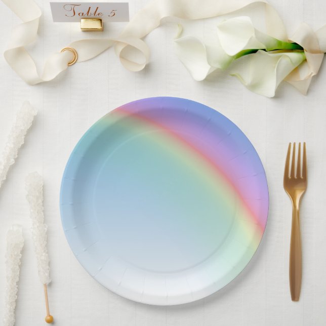 Plato De Papel Arcoiris (Boda)