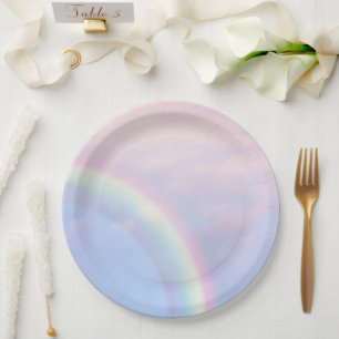 Plato De Papel Arcoiris de esperanza - pastel,