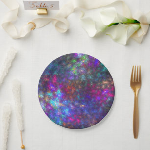 Plato De Papel Arcoiris fractal
