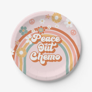Plato De Papel Arcoiris hippie de Peace Out Chemo