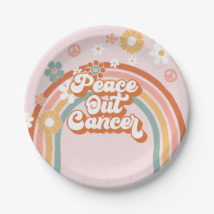 Plato De Papel Arcoiris hippie para eliminar el cáncer