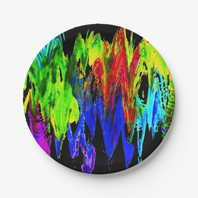 Plato De Papel arcoiris loco (Anverso)