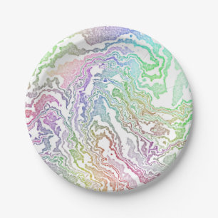 Plato De Papel Arcoiris mareado