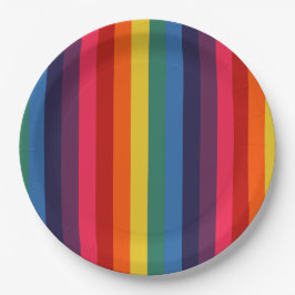 Plato De Papel Arcoiris retro