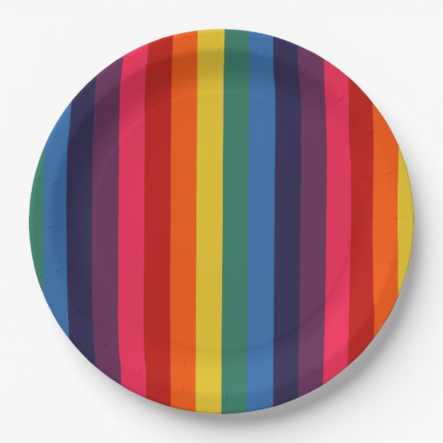 Plato De Papel Arcoiris retro (Anverso)