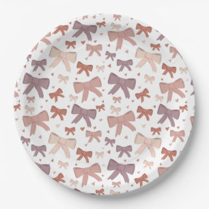 Plato De Papel Arcos Y Corazones Rosa Giramente Dusty