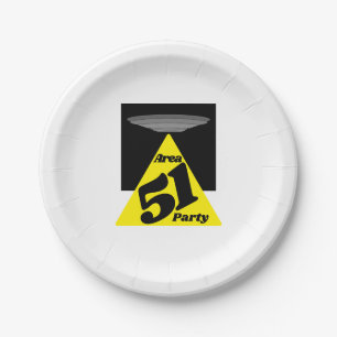Plato De Papel Área 51 OVNI, Cumpleaños