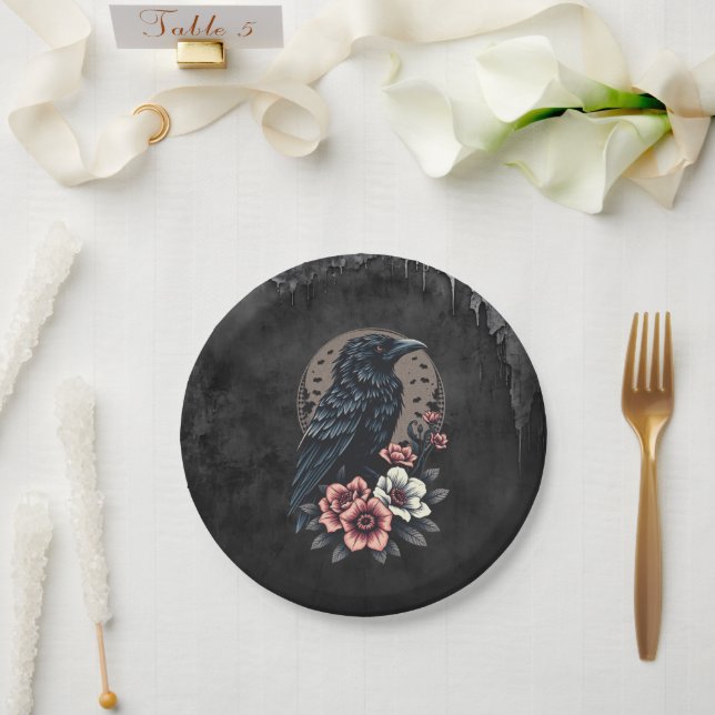 Plato De Papel Arena negra majestuosa (Boda)