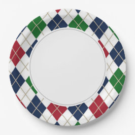 Plato De Papel Argel azul verde rojo