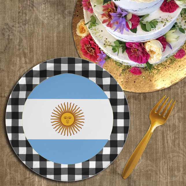 Plato De Papel Argentina Plate, plataforma de búfalos y bandera a (Subido por el creador)