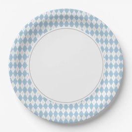 Plato De Papel Argyle azul