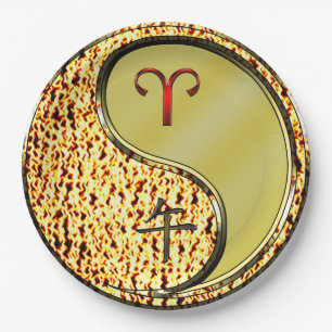 Plato De Papel Aries & Caballo de Metal