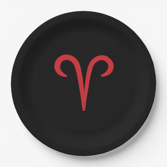 Plato De Papel ARIES Ram Marcha de Incendios Rojos Abril Astrolog (Anverso)