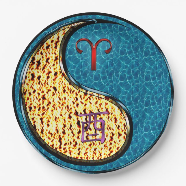 Plato De Papel Aries & Water Rooster (Anverso)