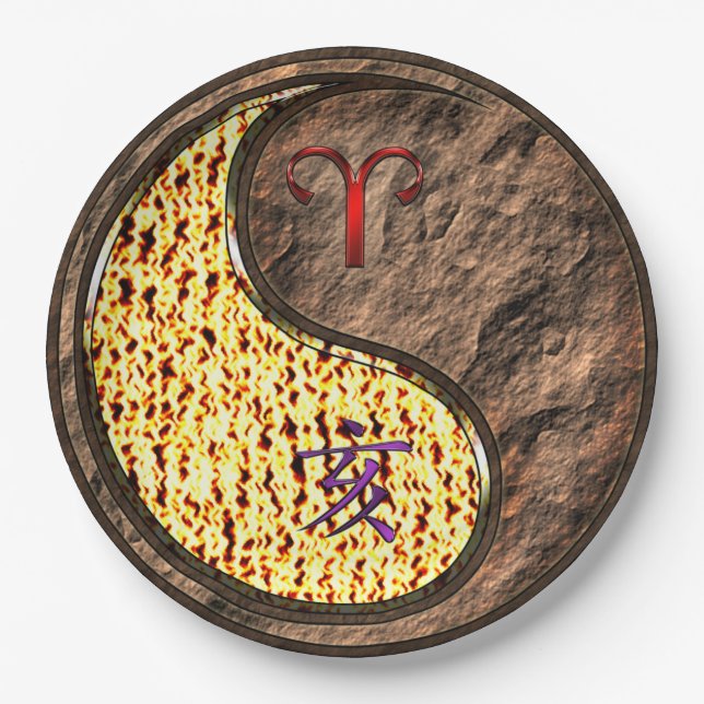 Plato De Papel Aries y Earth Boar (Anverso)