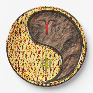 Plato De Papel Aries y Mono de Tierra