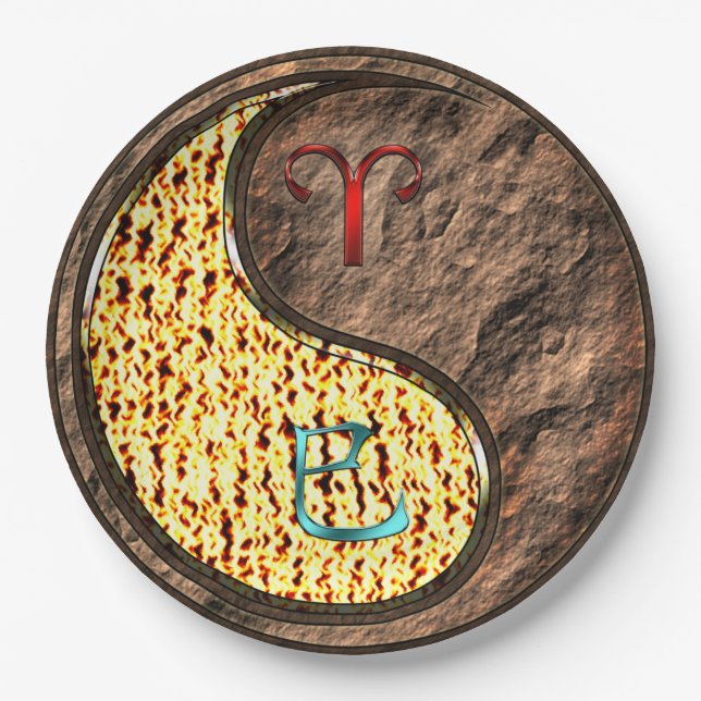 Plato De Papel Aries y Serpiente de Tierra (Anverso)