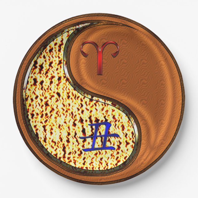 Plato De Papel Aries y Wood Ox (Anverso)