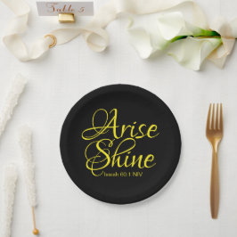 Plato De Papel Arise inspiradora y Shine Faith Black