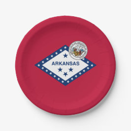 Plato De Papel Arkansan Flag & Seal, Flag of Arkansas