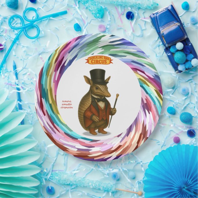 Plato De Papel Armand, domador de armadillos (Fiesta)