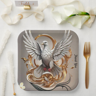 Plato De Papel "Armonía blanca negra"