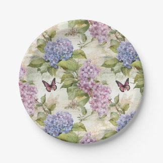 Plato De Papel Armonía de hidrangea púrpura celestial