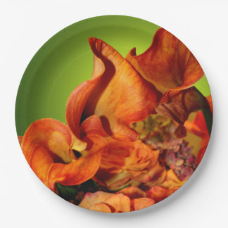 Plato De Papel Arreglo de Bodas Rústicos de otoño floral