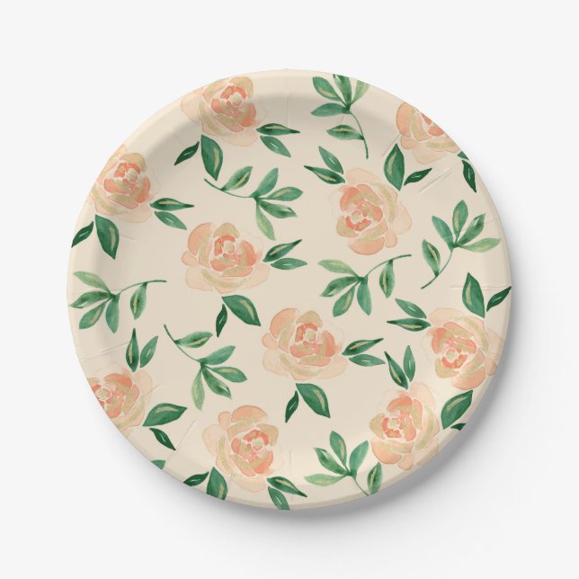 Plato De Papel Arreglos Florales para Bodas (Anverso)