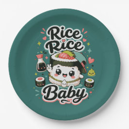 Plato De Papel Arroz Arroz Bebé Kawaii Sushi