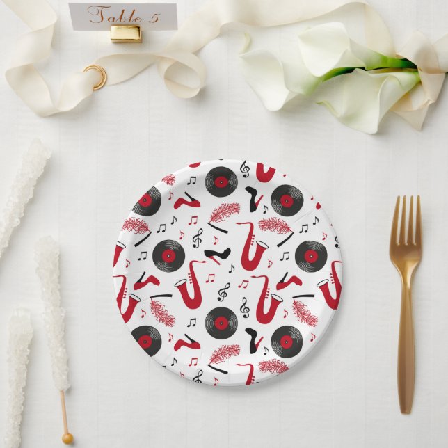 Plato de papel Art Déco de los rugientes años 20 (Boda)