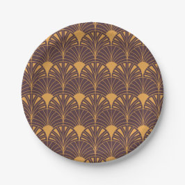 Plato De Papel Art Deco pattern with fan-shaped motifs 