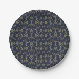 Plato De Papel Art Deco pattern with geometric shapes in gold