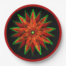 Plato De Papel Art Deco Poinsettia WOW