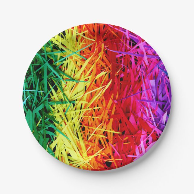 Plato De Papel Arte abstracto colorido (Anverso)