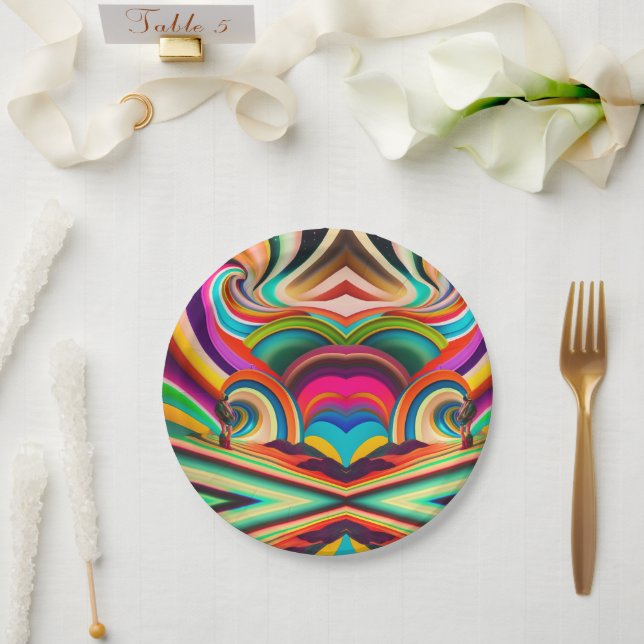 Plato De Papel Arte abstracto de Bonnaroo (Boda)