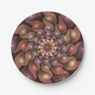 Plato De Papel Arte abstracto fractal moderno surrealista brillan